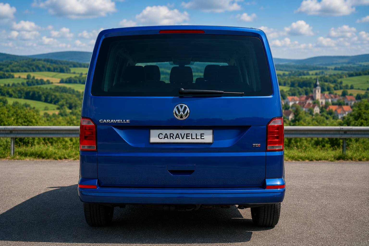 Blue VW Caravelle 2019